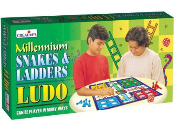 Creatives Millennium Snakes & Ladders Ludo Party & Fun Games Board Game